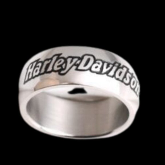 Harley Brushed Chrome Men's Rings